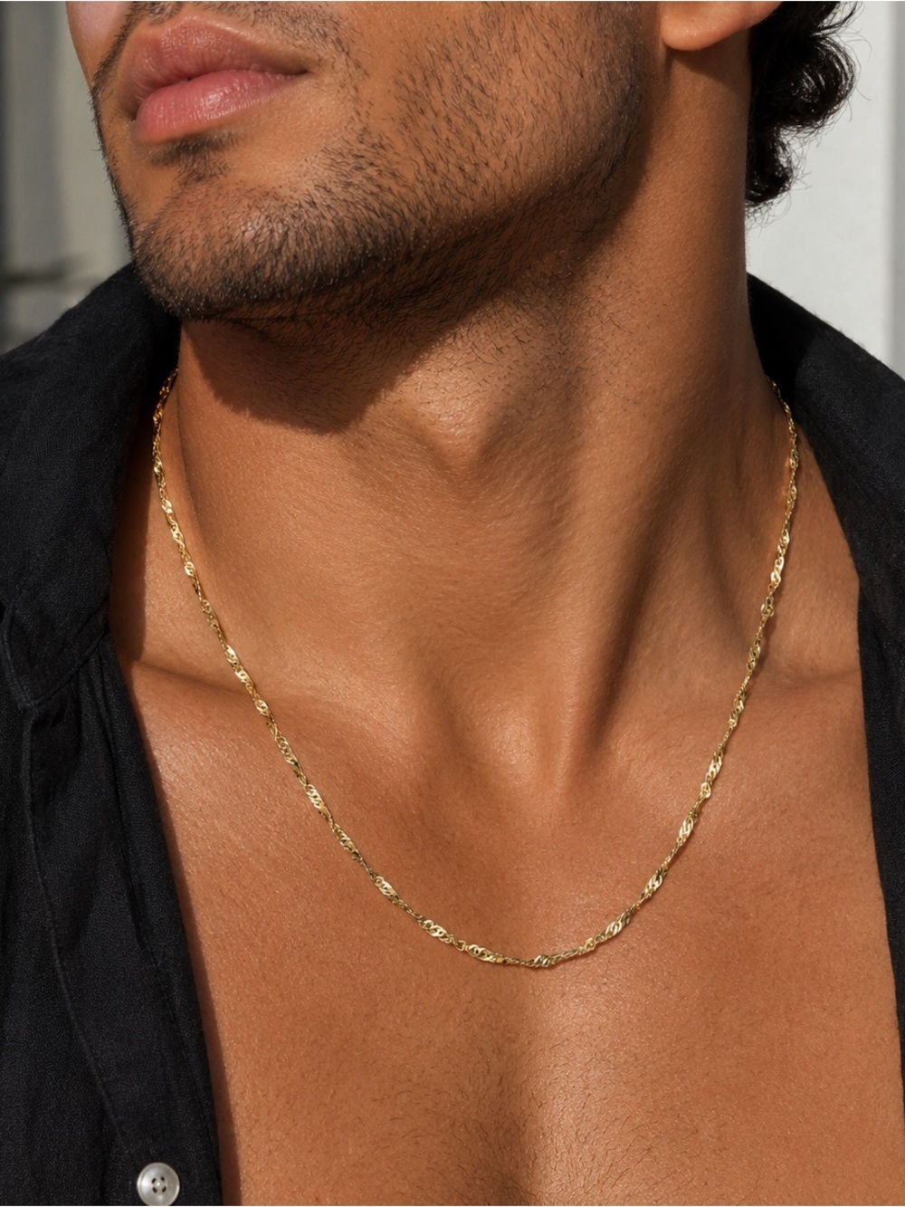 Gold Finish Singapore chain  22"